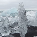 blocs de glace sur la plage